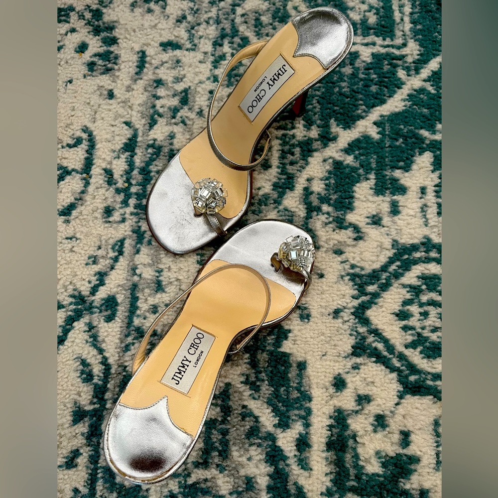Jimmy Choo silver heels